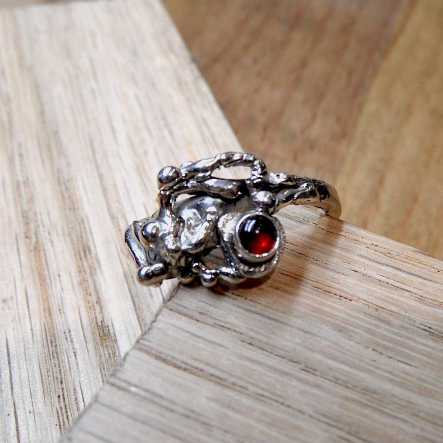 A Silver ring using the  Lost Wax Method. This example of sculpting and melting (addition).
