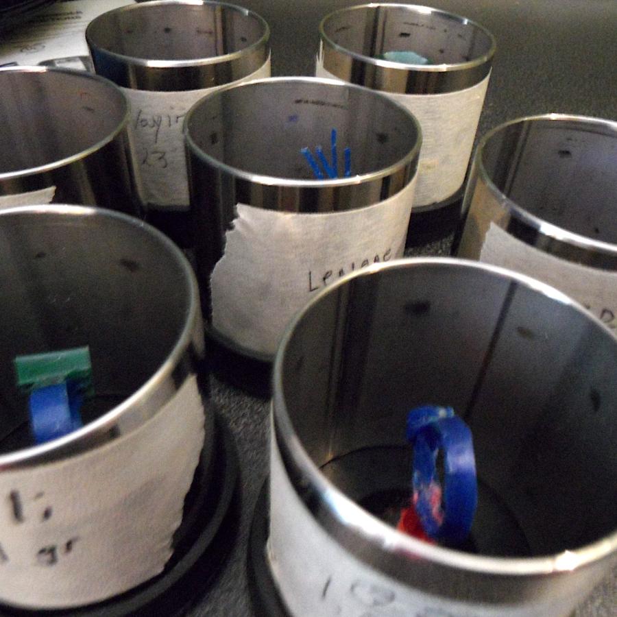 Flasks with the models sprued and ready for investment