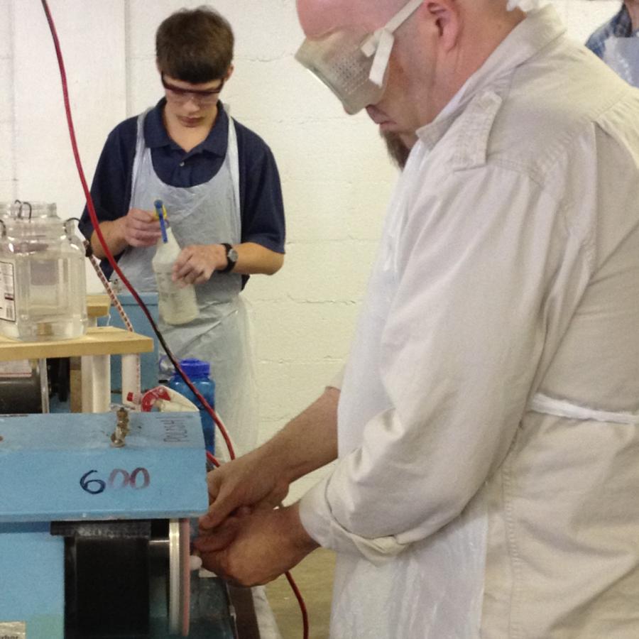 Bryan at the grinder