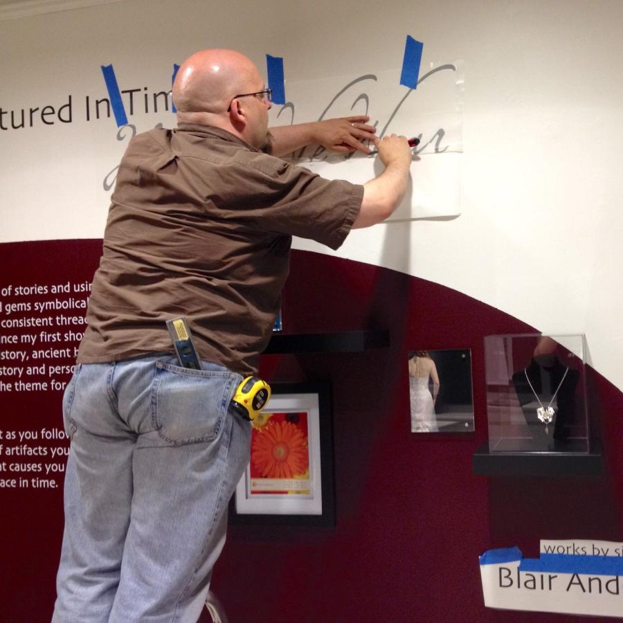 Bryan mounting the show text