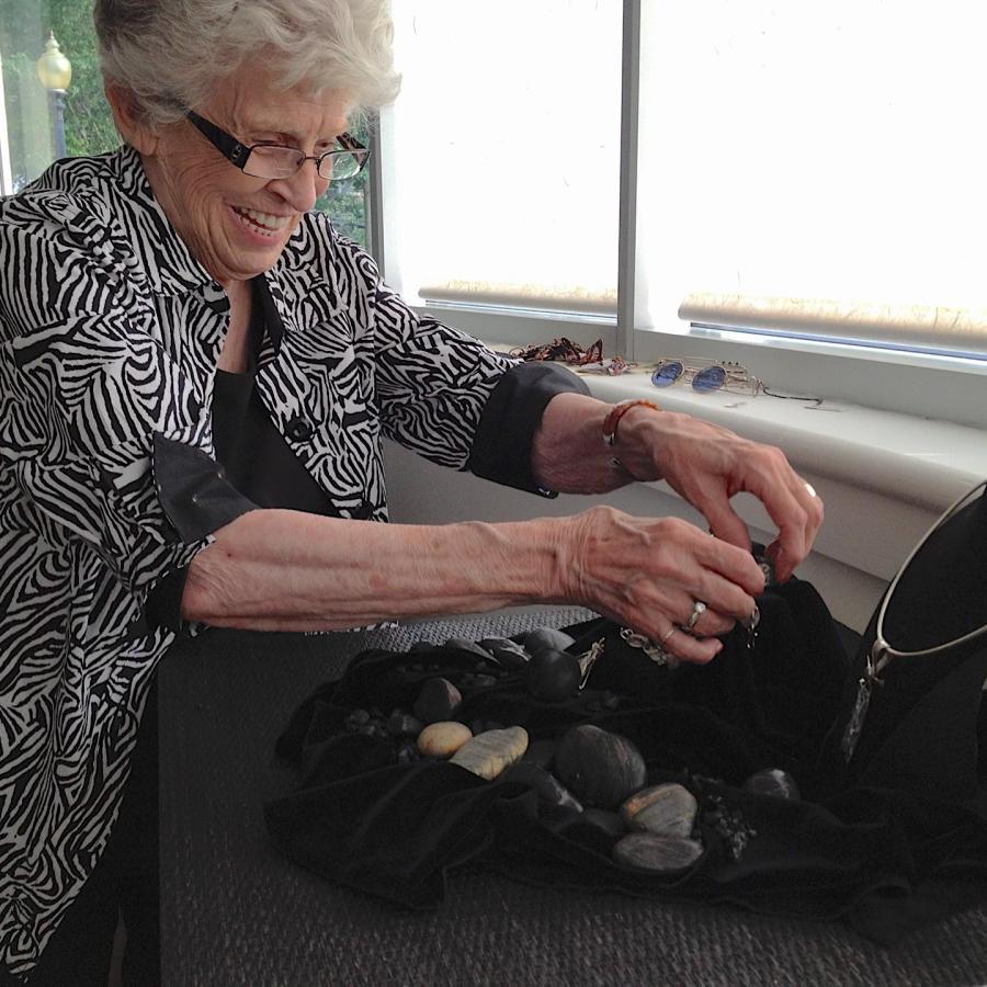 Mom organizing a case