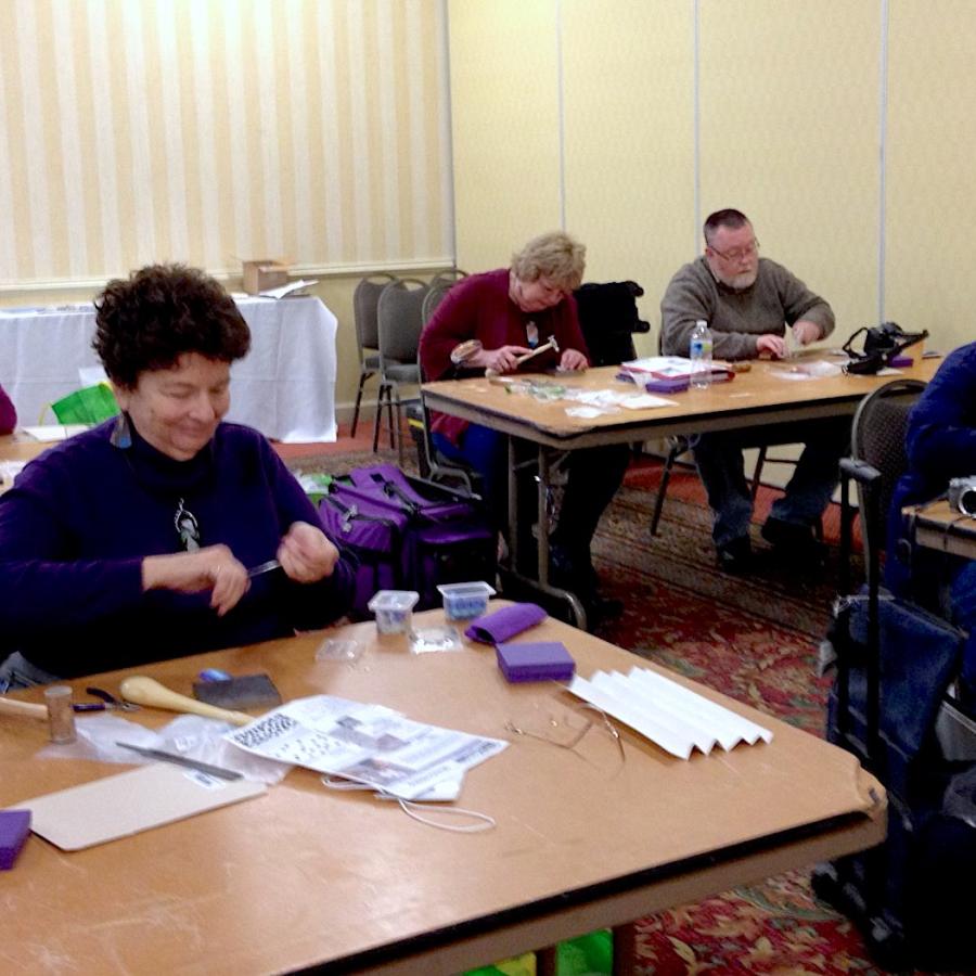 Silversmithing for the polyclay artist class in progress