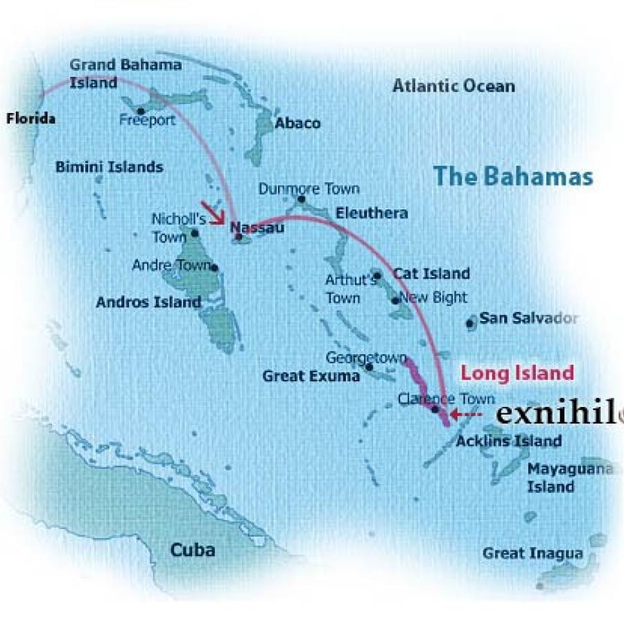 A map show the location of Exnihilo