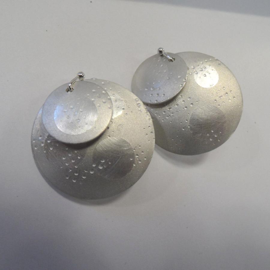 sand blasted sterling silver dapped earrings