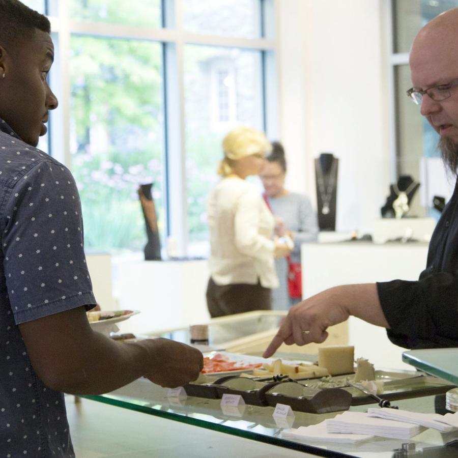 Bryan talking about the different honeys being served