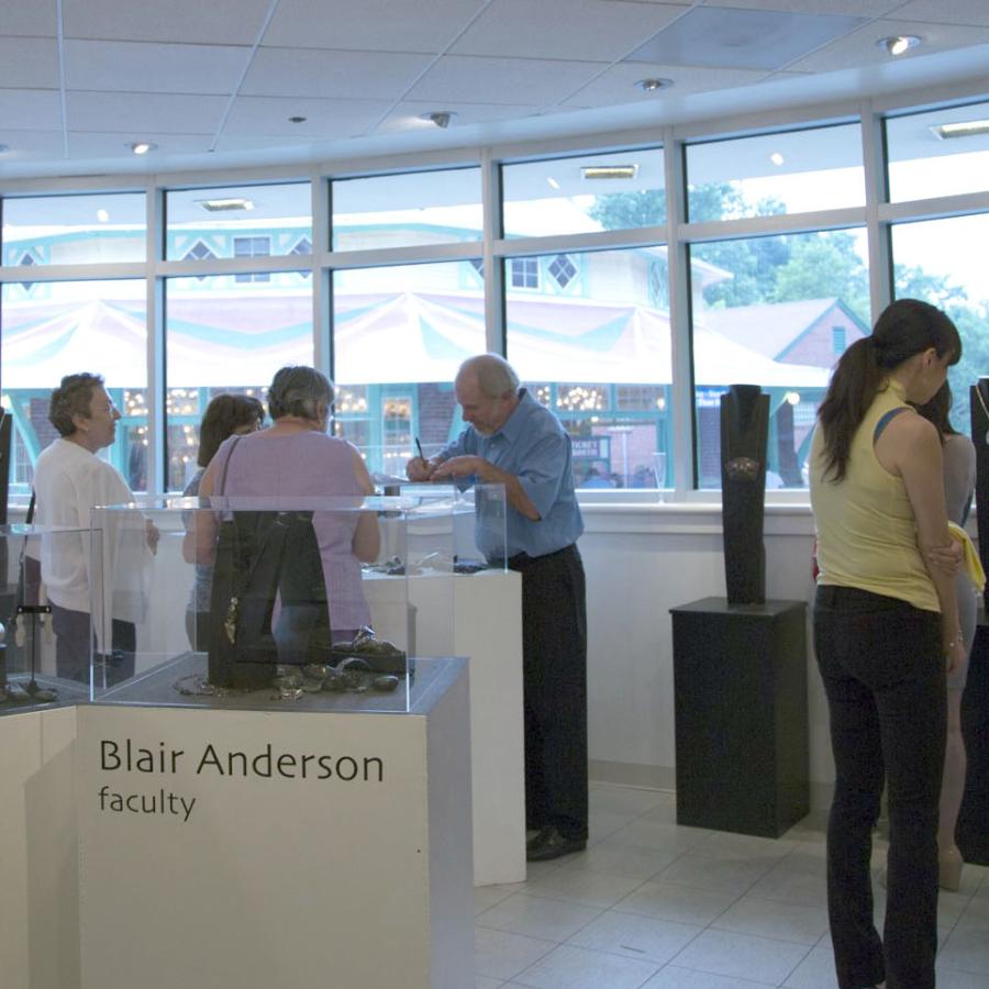 A view of guests at the show opening