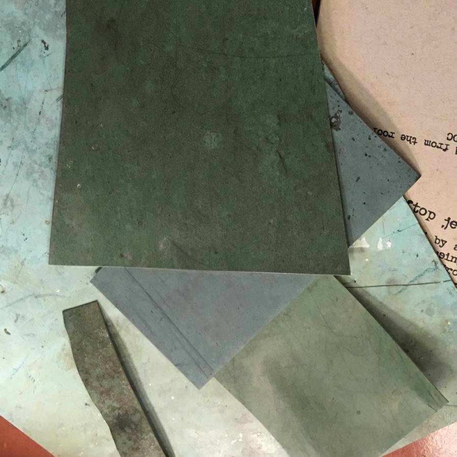 Pieces of green patina copper 