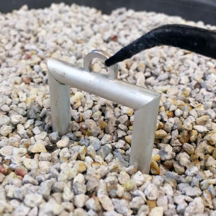 staging square piece in pumice solder pan