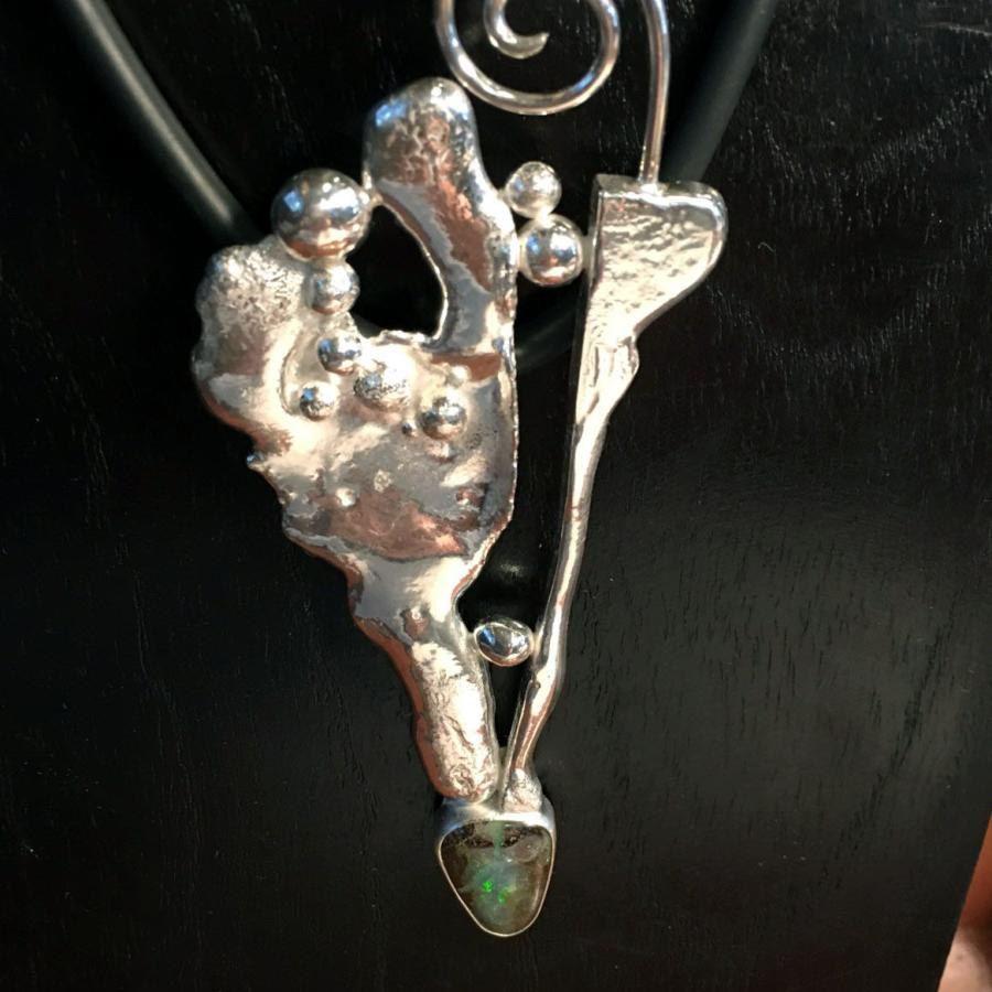 silver cast and fusion pendant