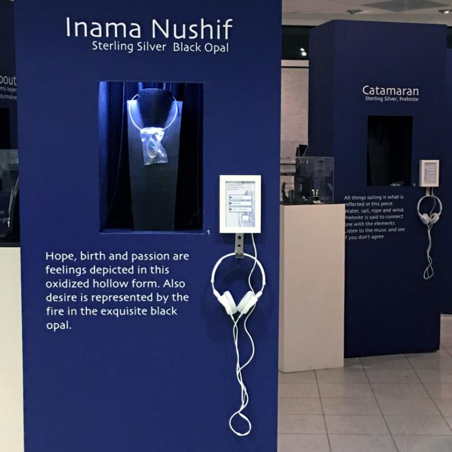 headphones installed on tower next to piece