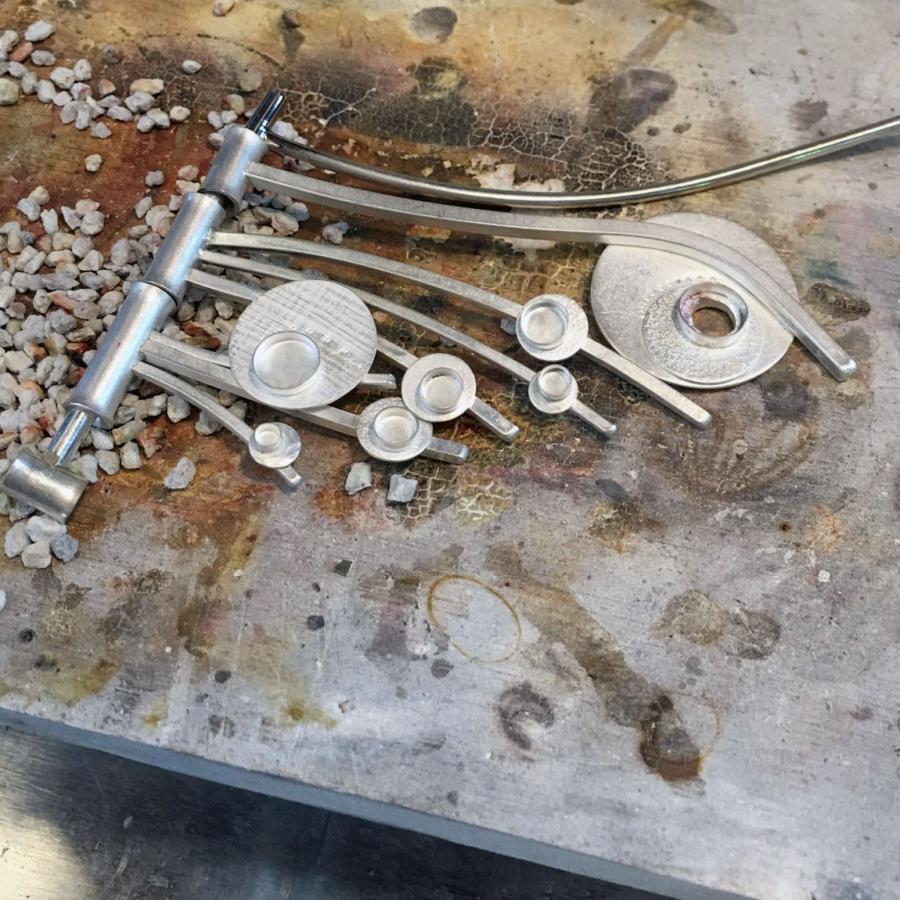 unfinished piece laid out on solder board