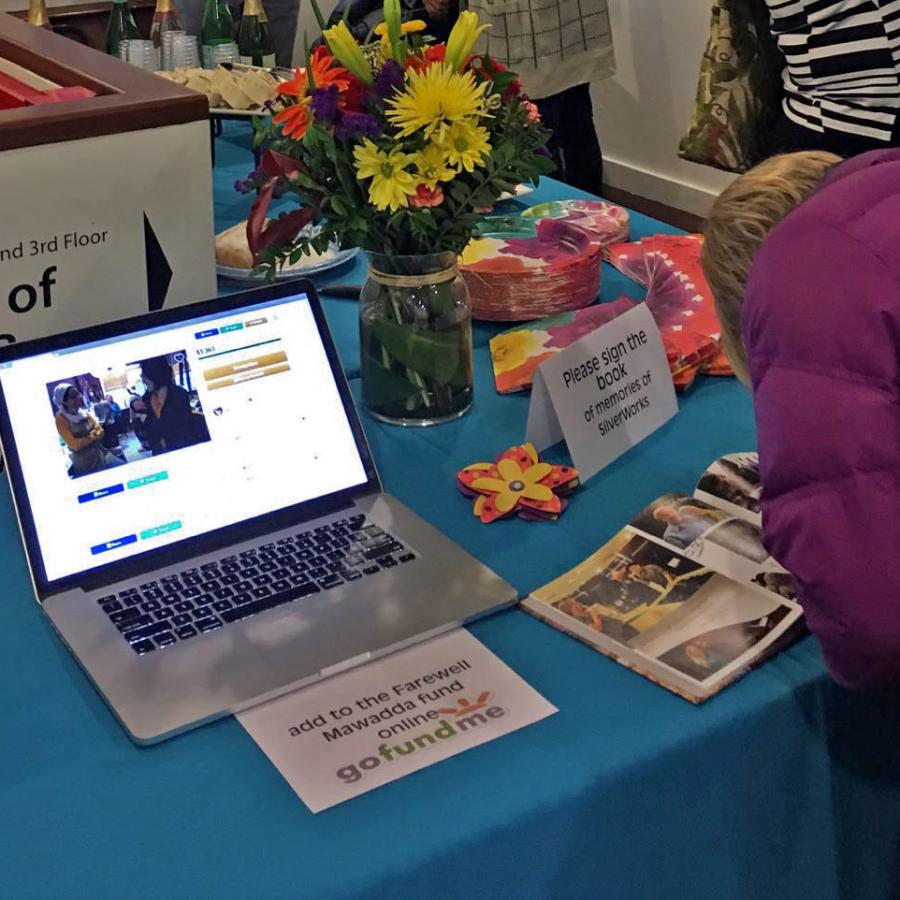 Computer showing gofundme page