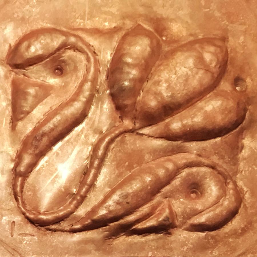 student panel showing chasing and repousse flower