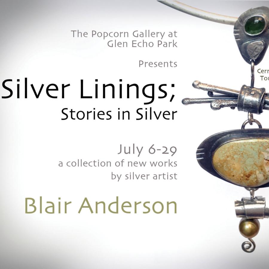 Silver Linings show card with a pendant by Blair