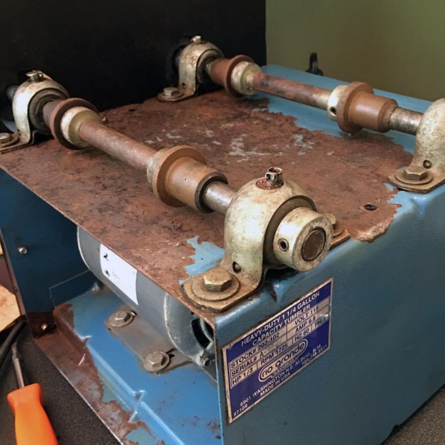 tumbler covered in rust on top