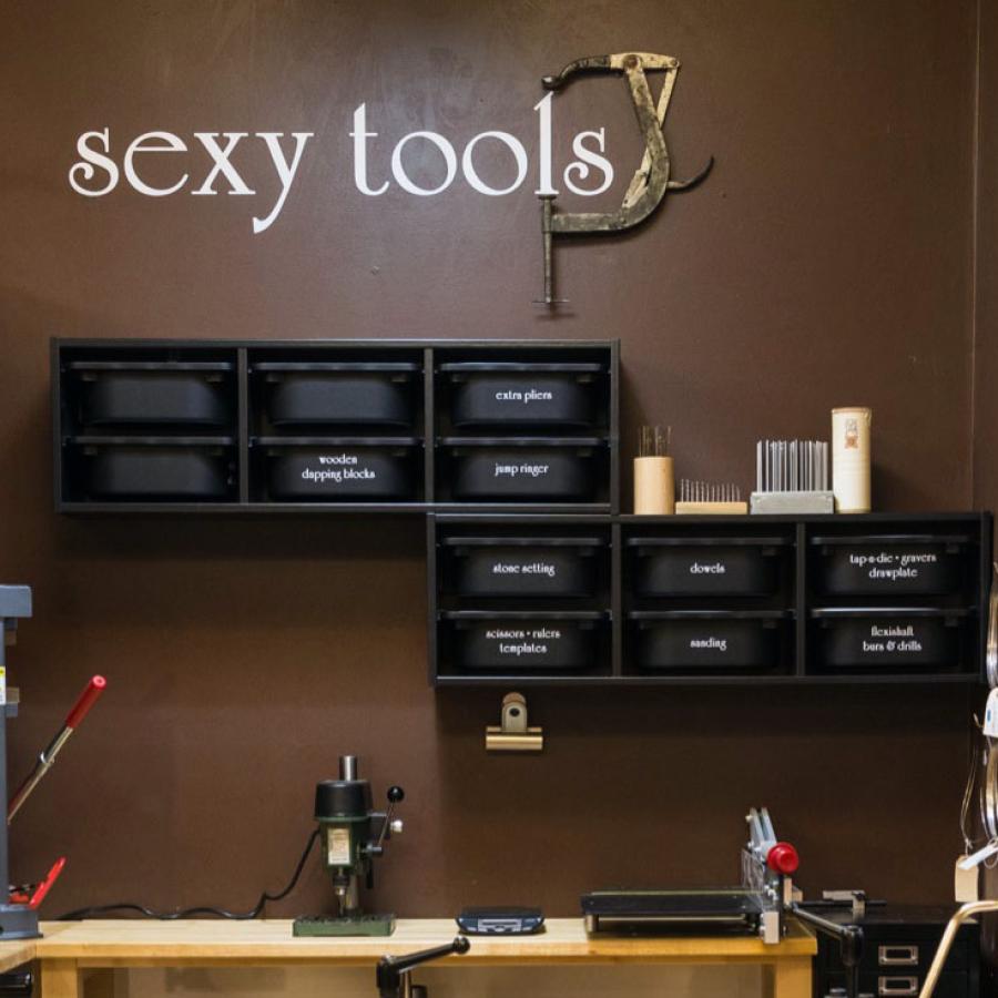 wall-mounted boxes where one box fell