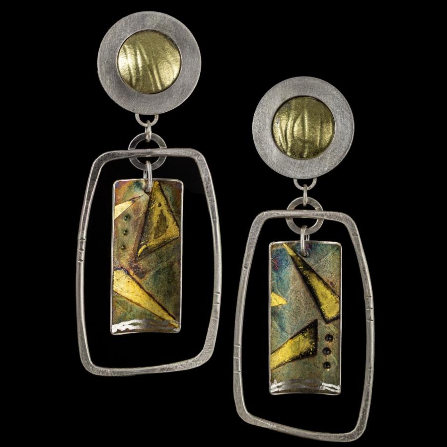 Silver and gold earrings