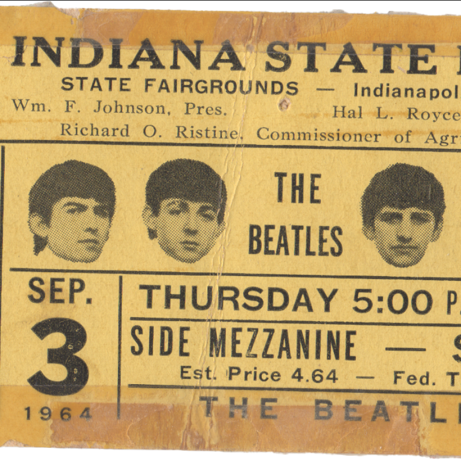 The Beatles Indiana State Fair concert ticket.