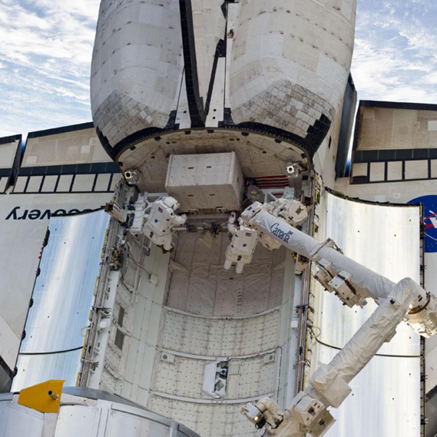 Space shuttle in orbit