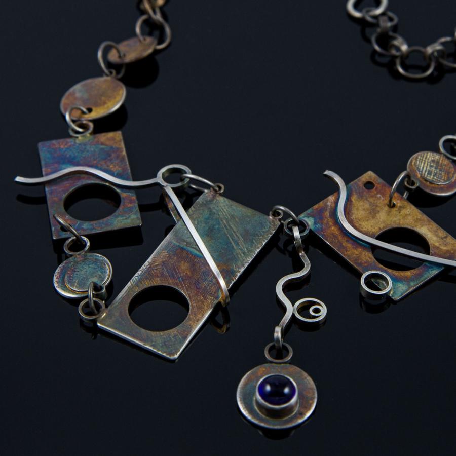 Handmade silver necklace.