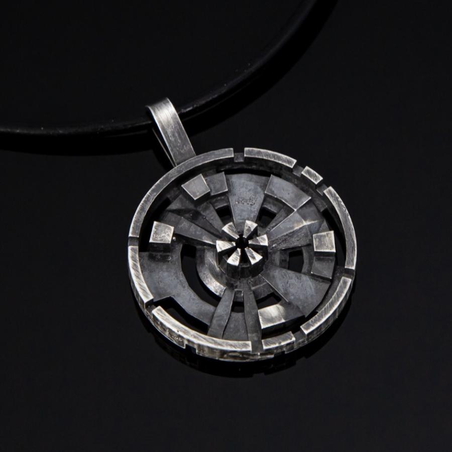 Geometric silver pendant