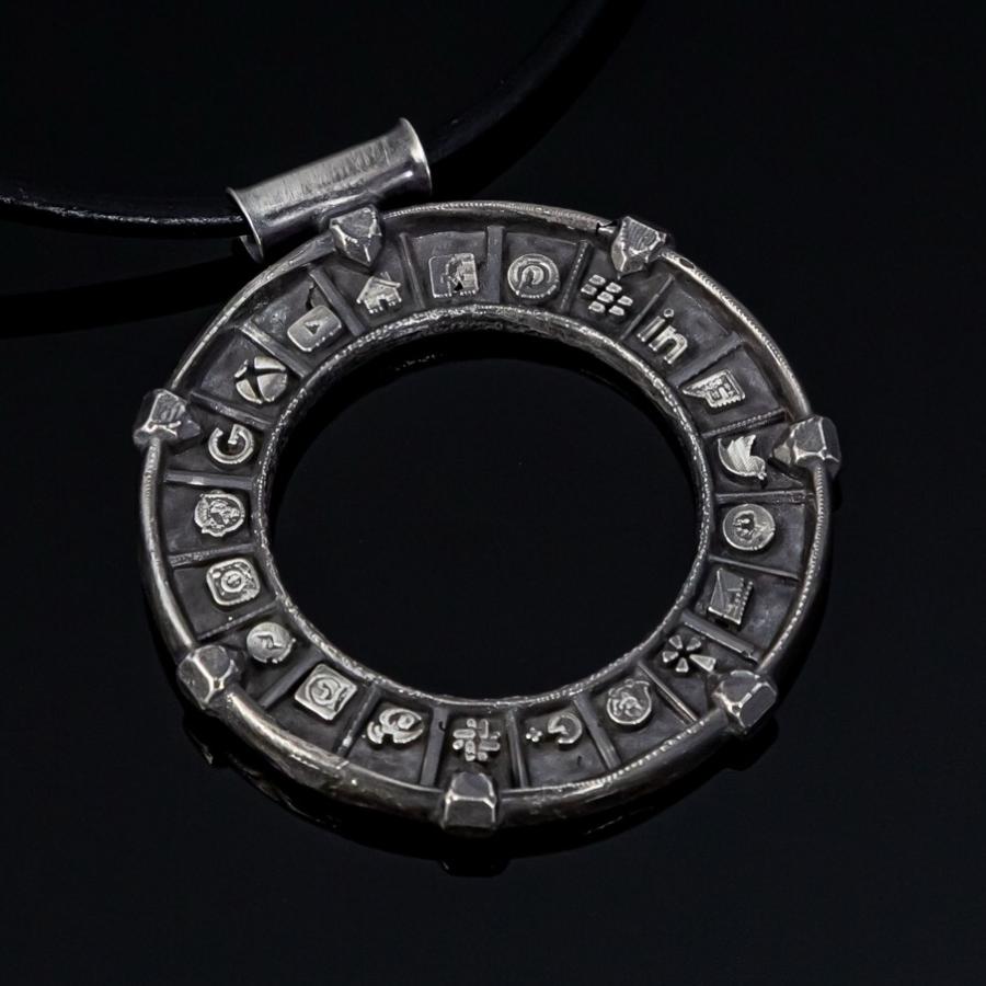 Silver pendant with icons