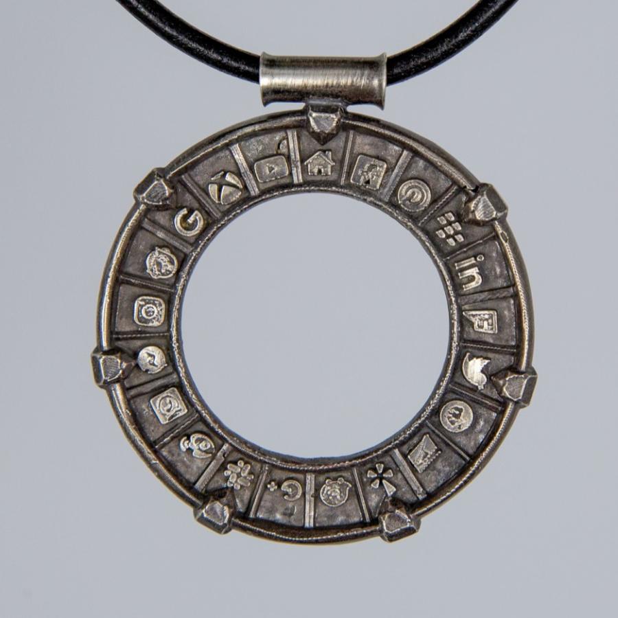 Silver pendant with icons