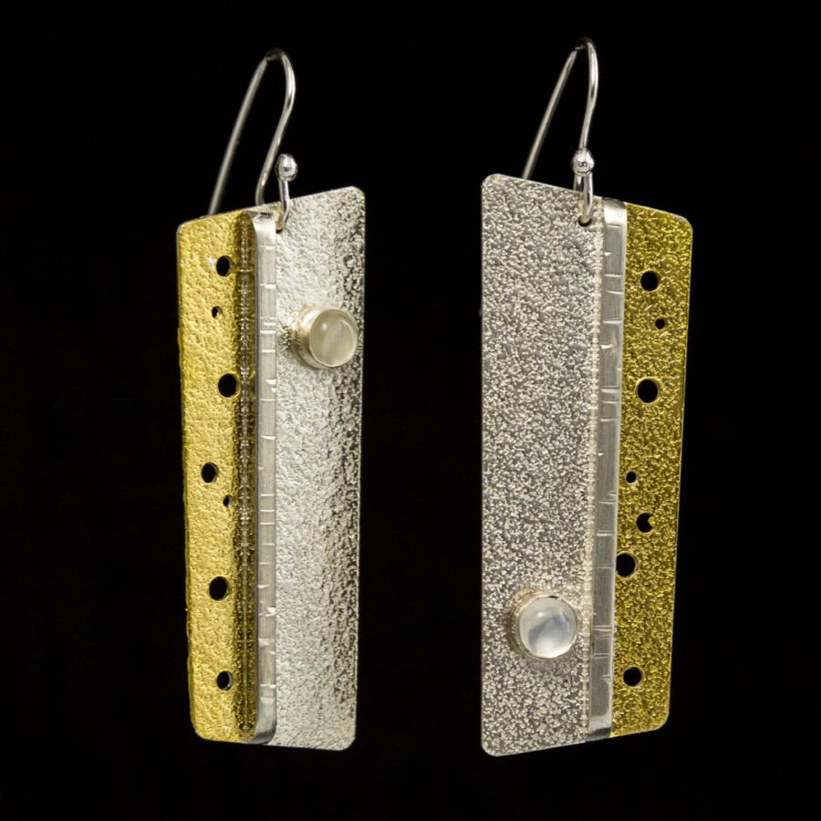 Gold and silver earrings