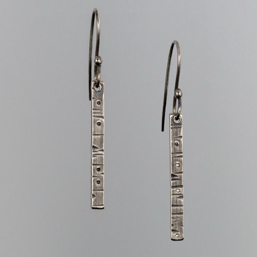 Textured silver earrings