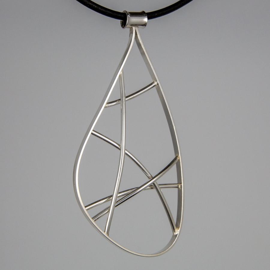 Silver geometric pendant