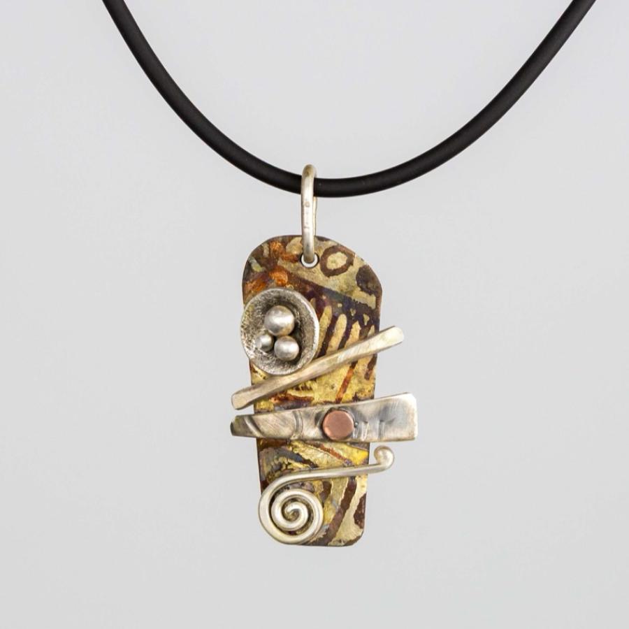 Silver pendant with additional colors