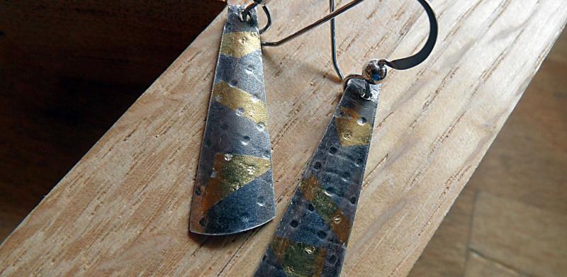 Oxidized and Keum boo earrings