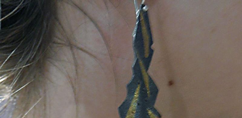 Kaila wearing her keum boo earrings