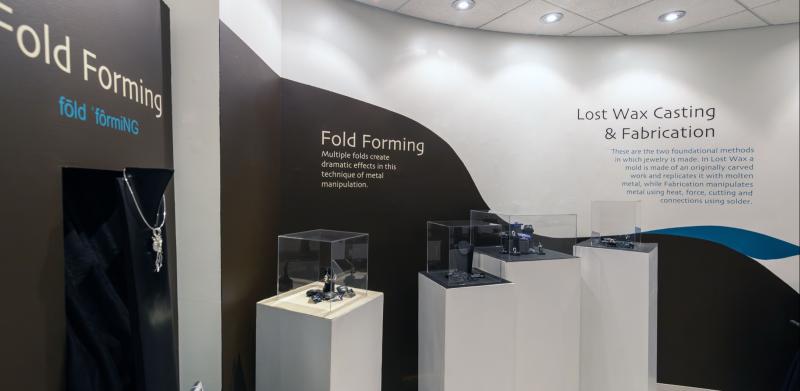 Jewelry display at an exhibit.