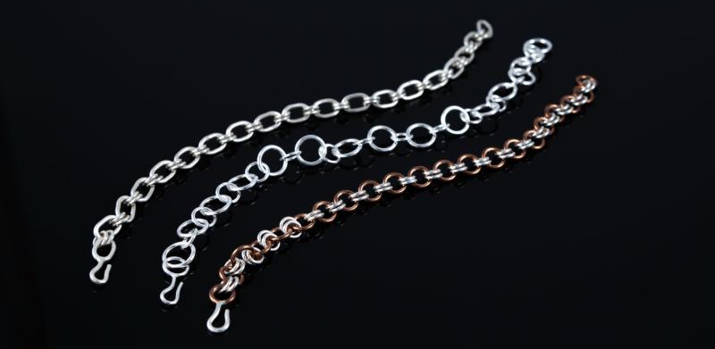 Silver and copper bracelets