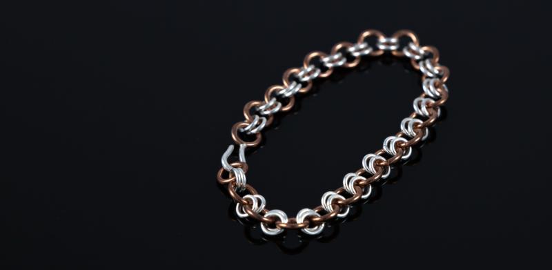 Silver and copper bracelet