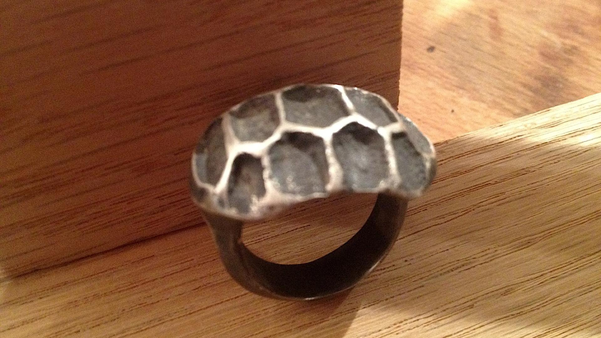 Cast silver ring