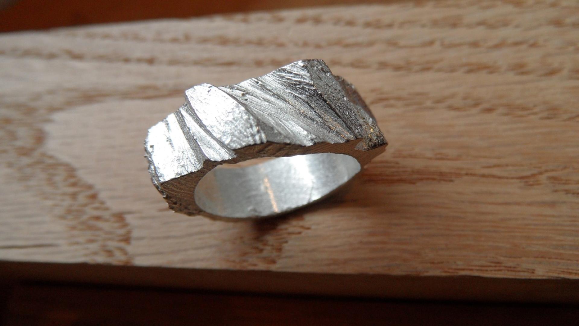Cast silver ring