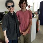 Ruth in sunglasses posing with Louis