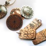 copper stamped pendants and key fobs