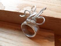 Cast silver ring